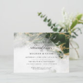 Invitation Dîner de répétition | Géode aquarelle vert émeraud (Debout devant)