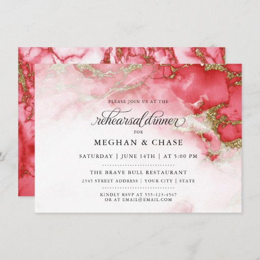 Invitation Dîner de répétition | Géographie d'aquarelle de co (Devant / Derrière)