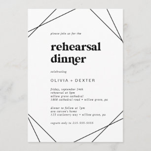 Invitation Dîner de répétition géométrique