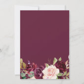 Invitation Dîner de répétition géométrique à fleurs de prune (Dos)