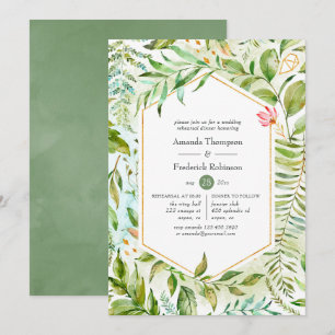 Invitation Dîner de répétition géométrique cristal aquarelle