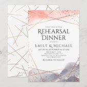 Invitation Dîner de répétition géométrique Dawn Watercolor (Devant / Derrière)
