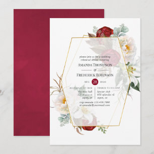 Invitation Dîner de répétition géométrique de la Bourgogne et