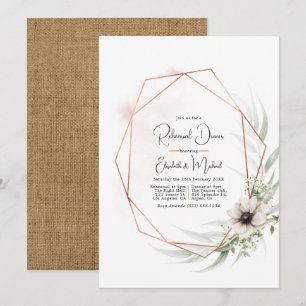 Invitation Dîner de répétition géométrique en bronze rustique