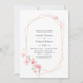 Invitation Dîner de répétition géométrique en fleur de cerisi (Devant)