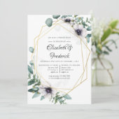 Invitation Dîner de répétition géométrique Eucalyptus Anemone (Debout devant)