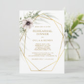 Invitation Dîner de répétition géométrique Eucalyptus Gold (Debout devant)