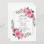 Invitation Dîner de répétition Géométrique Rose (Devant / Derrière)