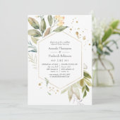 Invitation Dîner de répétition géométrique Serenity Greenery (Debout devant)