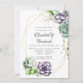 Invitation Dîner de répétition géométrique Succulent aquarell (Devant)