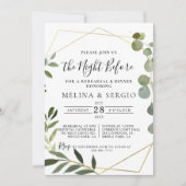 Invitation Dîner de répétition géométrique vert Eucalyptus (Devant)