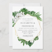 Invitation Dîner de répétition géométrique vert tropical (Devant)