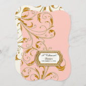 Invitation Dîner de répétition, Glam Old Hollywood Regency (Devant / Derrière)