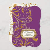 Invitation Dîner de répétition, Glam Old Hollywood Regency (Devant / Derrière)