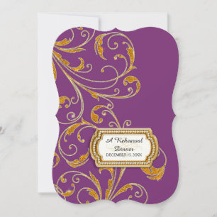 Invitation Dîner de répétition, Glam Old Hollywood Regency