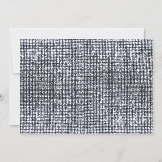 Invitation Dîner de répétition Glittery Black/Silver (Dos)