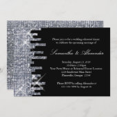 Invitation Dîner de répétition Glittery Black/Silver (Devant / Derrière)