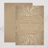 Invitation Dîner de répétition Gold Baby's Breath Kraft (Devant / Derrière)