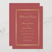 Invitation Dîner de répétition Gold en terre cuite (Devant / Derrière)