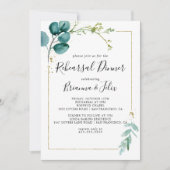 Invitation Dîner de répétition Gold Floral Tropical Green (Devant)