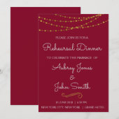 Invitation Dîner de répétition Gold Foil String (Devant / Derrière)
