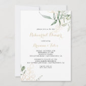 Invitation Dîner de répétition Gold Green Foliage (Devant)