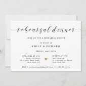 Invitation Dîner de répétition Gold moderne (Devant)