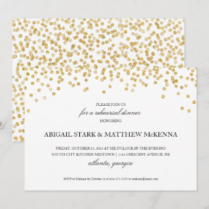 Invitation Dîner de répétition Gold Sparkle Confetti Invitati
