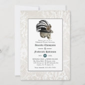 Invitation Dîner de répétition gothique Damask and Lace Maria (Devant)