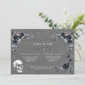 Invitation Dîner de répétition gothique de fleurs noires et d (Debout devant)