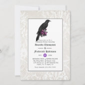 Invitation Dîner de répétition gothique Floral Damask et dent (Devant)