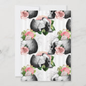 Invitation Dîner de répétition Gothique Floral Rose (Dos)