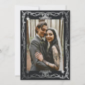 Invitation Dîner de répétition gothique Noir Argent (Dos)