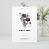 Invitation Dîner de répétition Gothique Noir Rose (Debout devant)