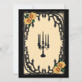 Invitation Dîner de répétition gothique rose jaune Jaune (Dos)