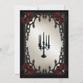 Invitation Dîner de répétition gothique Rose rouge Porte de f (Dos)