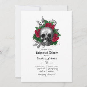Invitation Dîner de répétition gothique rouge et noir