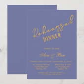 Invitation Dîner de répétition Gras Blueberry et Sunshine (Devant / Derrière)