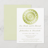 Invitation Dîner de répétition Green Lace Mandala (Devant / Derrière)