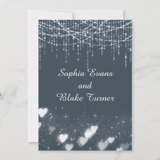 Invitation Dîner de répétition gris et blanc (Dos)