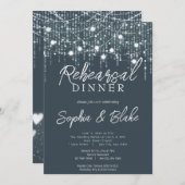 Invitation Dîner de répétition gris et blanc (Devant / Derrière)