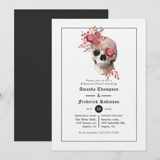 Invitation Dîner de répétition Halloween gothique (Devant / Derrière)