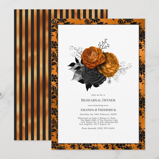 Invitation Dîner de répétition Halloween gothique (Devant / Derrière)