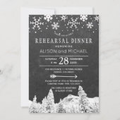 Invitation Dîner de répétition hivernal Chalkboard snowflakes (Devant)