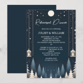 Invitation Dîner de répétition hivernale aux étoiles de neige (Devant / Derrière)