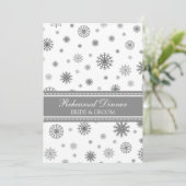 Invitation Dîner de répétition hivernale de neige grise blanc (Debout devant)