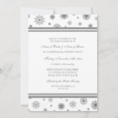 Invitation Dîner de répétition hivernale de neige grise blanc (Dos)