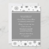 Invitation Dîner de répétition hivernale de neige grise blanc (Dos)