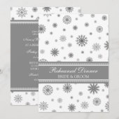Invitation Dîner de répétition hivernale de neige grise blanc (Devant / Derrière)