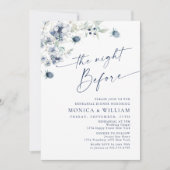 Invitation Dîner de répétition hivernale Dusty Blue Boho (Devant)